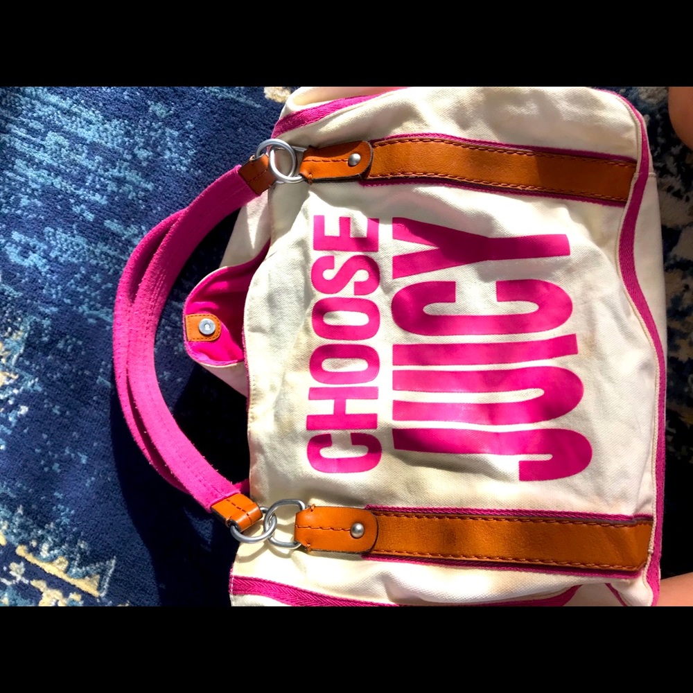 Vintage y2k Juicy Couture Canvas Leather purse